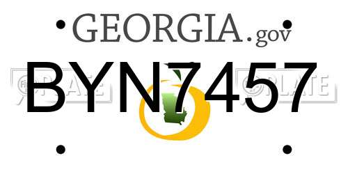 BYN7457 Georgia License Plate