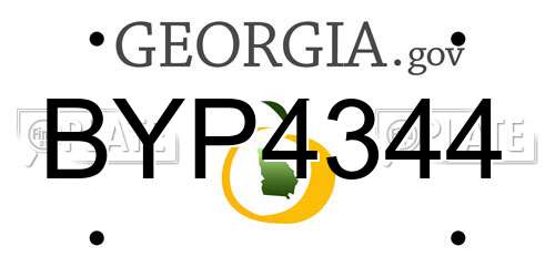 BYP4344 Georgia License Plate