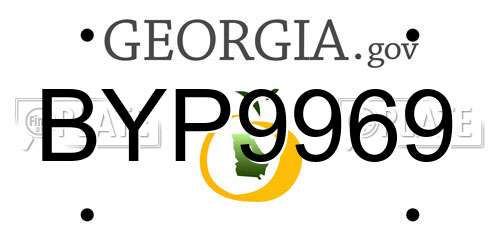 BYP9969 Georgia License Plate