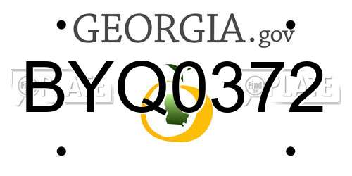 BYQ0372 Georgia License Plate