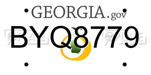 BYQ8779 Georgia License Plate