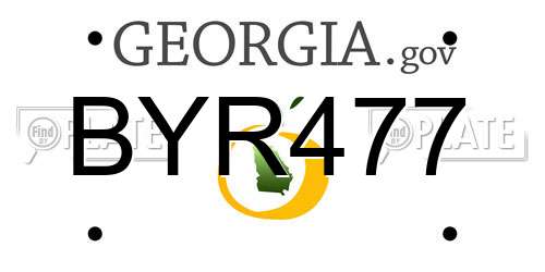 BYR477 Georgia License Plate