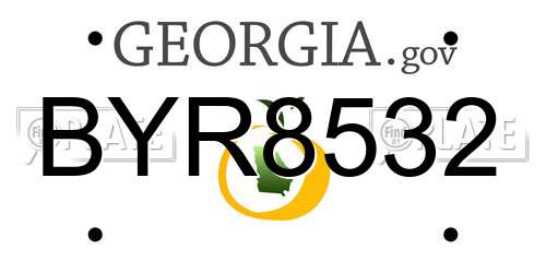 BYR8532 Georgia License Plate