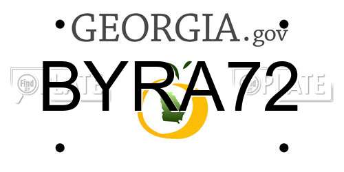 BYRA72 Georgia License Plate