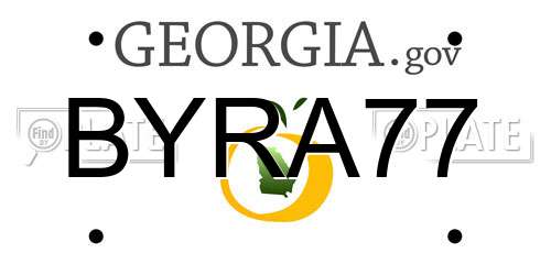 BYRA77 Georgia License Plate