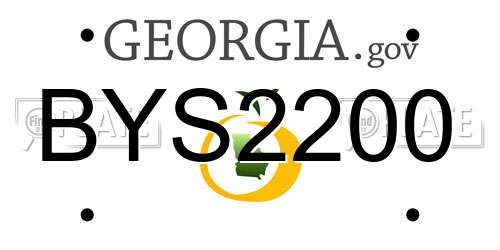 BYS2200 Georgia License Plate