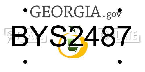 BYS2487 Georgia License Plate
