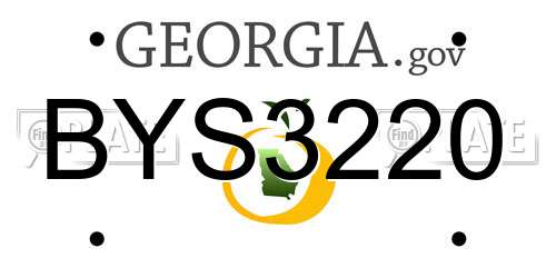 BYS3220 Georgia License Plate