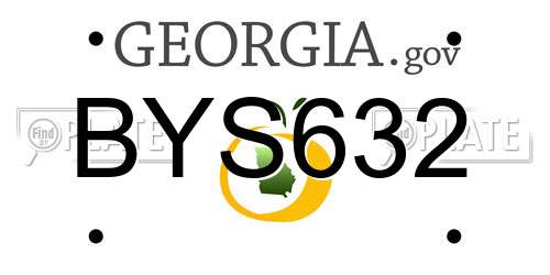 BYS632 Georgia License Plate