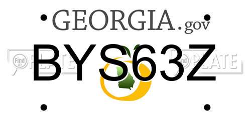 BYS63Z Georgia License Plate