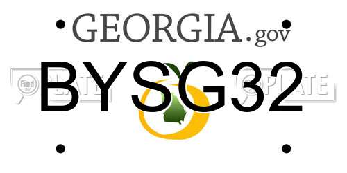 BYSG32 Georgia License Plate