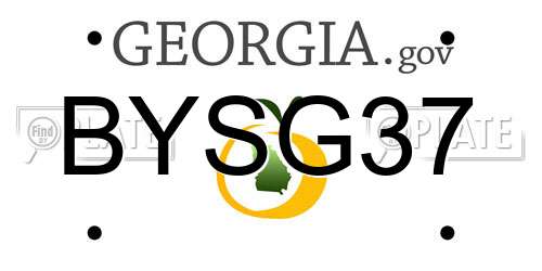 BYSG37 Georgia License Plate