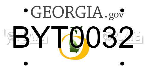 BYT0032 Georgia License Plate