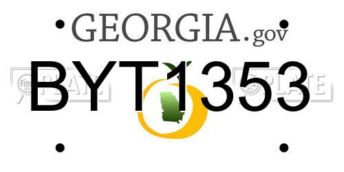BYT1353 Georgia License Plate