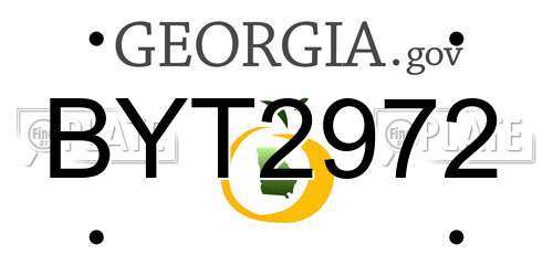 BYT2972 Georgia License Plate