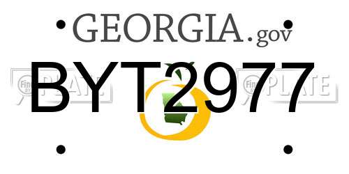 BYT2977 Georgia License Plate