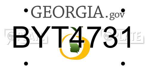 BYT4731 Georgia License Plate