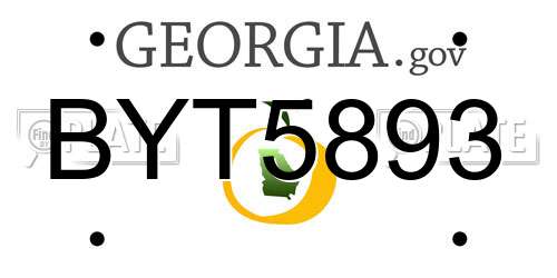 BYT5893 Georgia License Plate