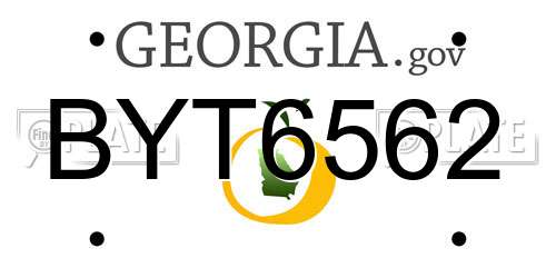BYT6562 Georgia License Plate