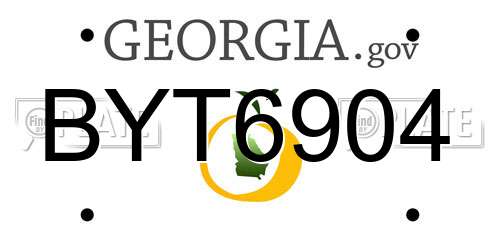 BYT6904 Georgia License Plate