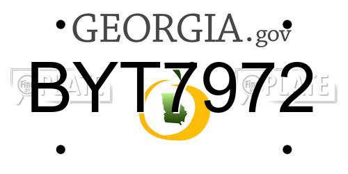 BYT7972 Georgia License Plate