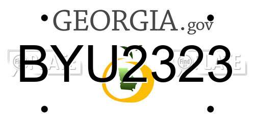 BYU2323 Georgia License Plate