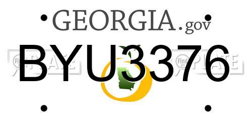 BYU3376 Georgia License Plate