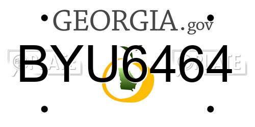 BYU6464 Georgia License Plate