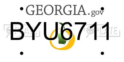 BYU6711 Georgia License Plate
