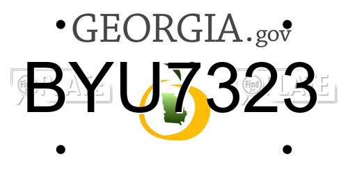 BYU7323 Georgia License Plate