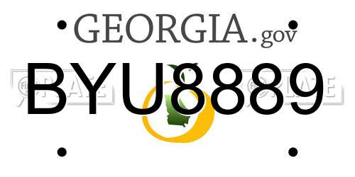 BYU8889 Georgia License Plate