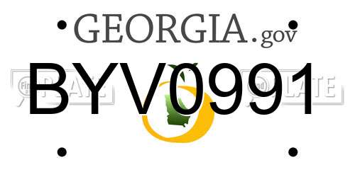 BYV0991 Georgia License Plate