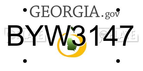 BYW3147 Georgia License Plate
