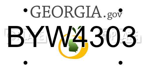 BYW4303 Georgia License Plate