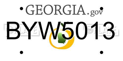 BYW5013 Georgia License Plate
