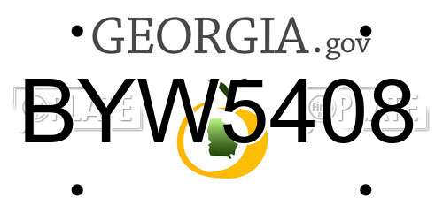 BYW5408 Georgia License Plate