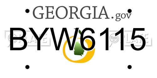 BYW6115 Georgia License Plate