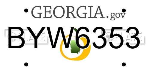 BYW6353 Georgia License Plate