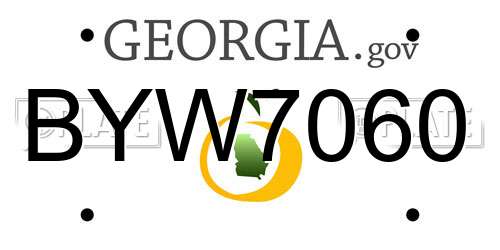 BYW7060 Georgia License Plate