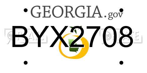 BYX2708 Georgia License Plate