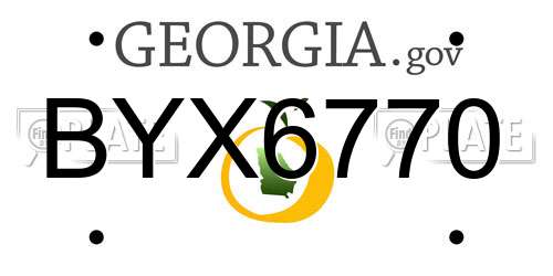 BYX6770 Georgia License Plate