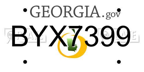 BYX7399 Georgia License Plate