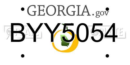 BYY5054 Georgia License Plate