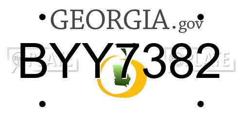 BYY7382 Georgia License Plate