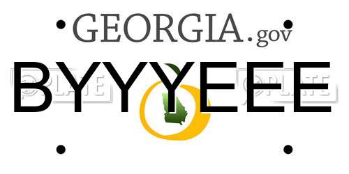 BYYYEEE Georgia License Plate