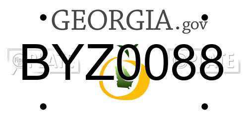 BYZ0088 Georgia License Plate