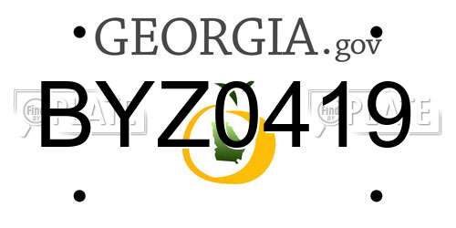 BYZ0419 Georgia License Plate