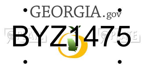BYZ1475 Georgia License Plate