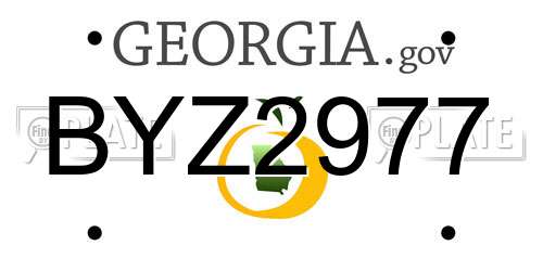 BYZ2977 Georgia License Plate