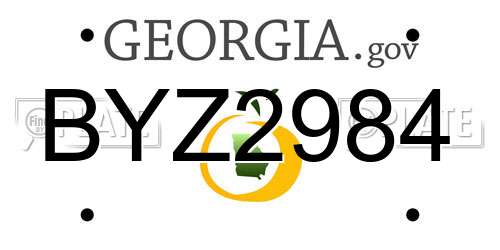 BYZ2984 Georgia License Plate